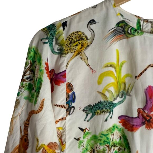 Rhode Ella Jungle Print Boho Long Sleeve A-Line Mini Dress Size XS - Picture 9 of 15